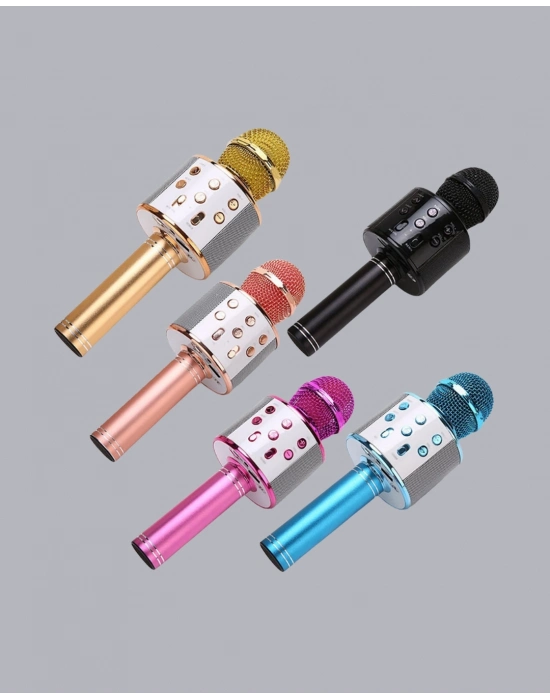 ® Taşınabilir Karaoke Mikrofon – Bluetooth, USB ve AUX Girişli