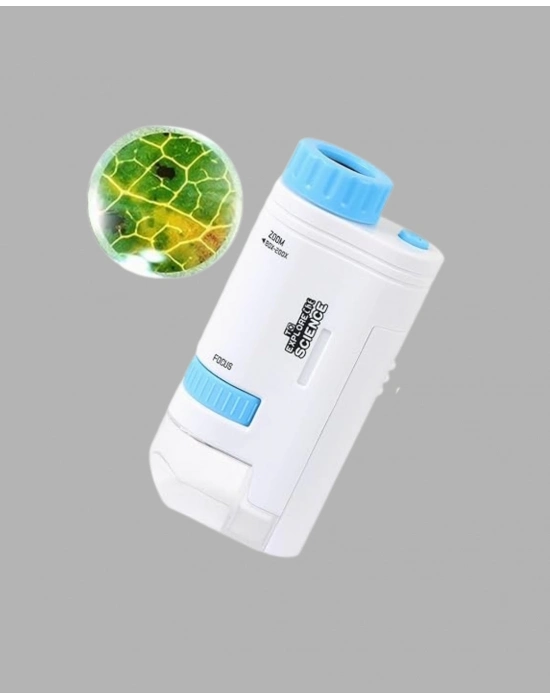 ® Taşınabilir Mini Mikroskop LED Işıklı 80X–200X Büyütmeli ve Odak Ayarlı