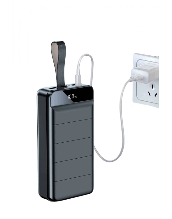 ® Taşınabilir Powerbank 50.000 mAh 4 Girişli Hızlı Şarj Led Göstergeli Fenerli Şarj