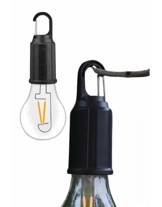 ® Taşınabilir Şarjlı Led Ampul Askılı Lamba Kamp Bahçe Lambası