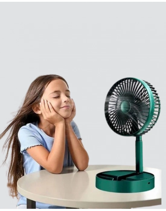 ® Taşınabilir Şarjlı Mini Fan – Katlanabilir Gövde, 3 Hız Kademesi