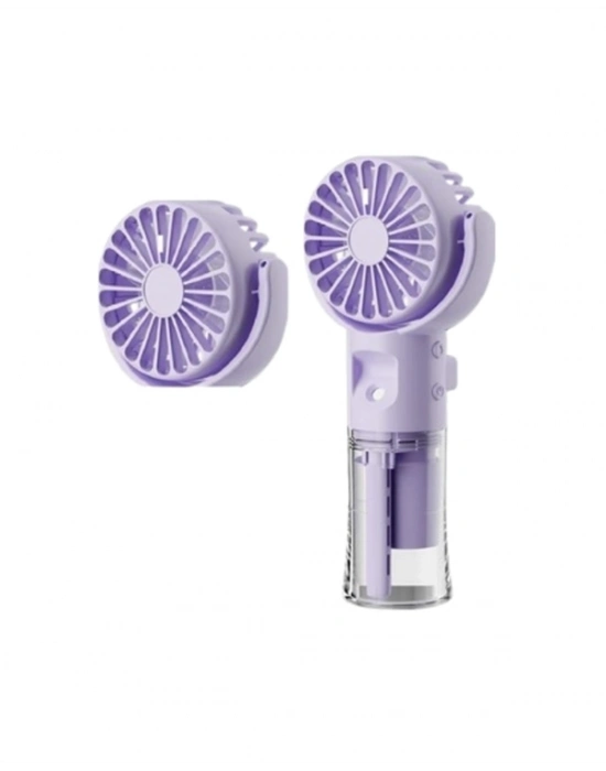 ® Taşınabilir Şarjlı Su Sisi Püskürtmeli Mini El Fanı – 4 Hız Ayarı, Tip-C Şarjlı, Sessiz Motor