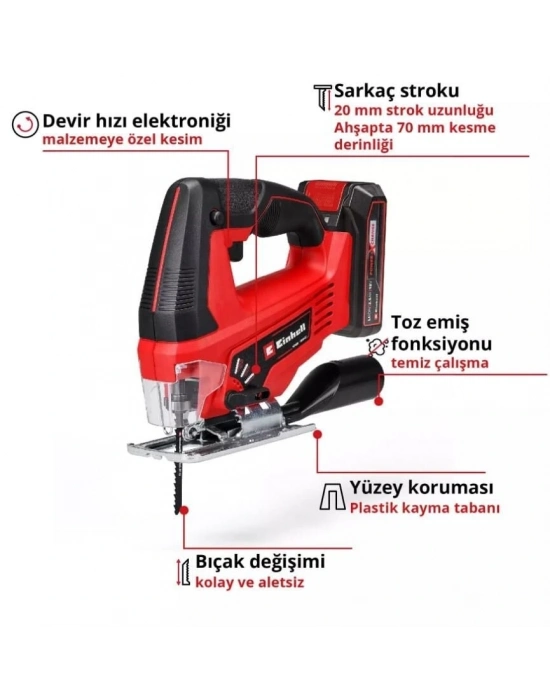 ®  TC JS 18/70 Akülü Dekupaj Testere 2,5 Ah Tek Akülü