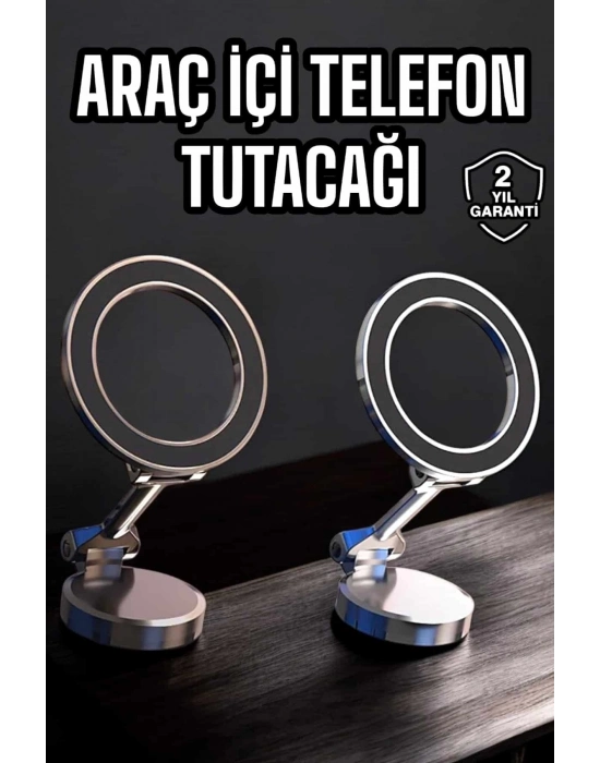 ® Telefon Tutucu Tüm Arabalara Uyumlu Araç İçi Katlanabilir Manyetik Tasarım