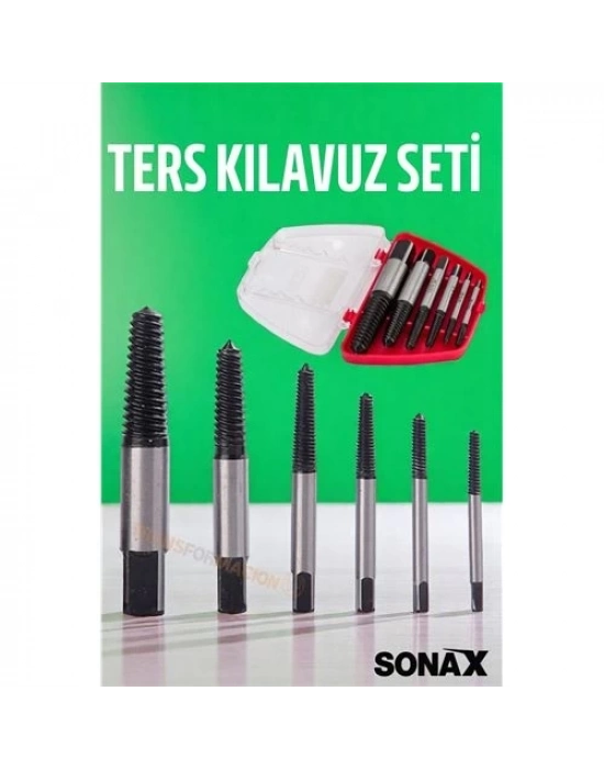 ® Ters Kılavuz 6 lı Set Saf Çelik Kırık Civata Vida Sökücü Kırılmış Vida Civata Sökme Aparatı