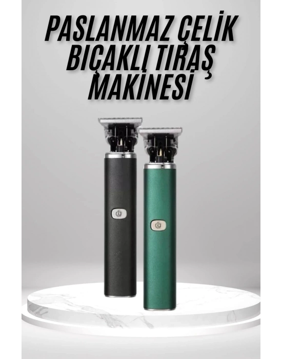 ® Tıraş Makinesi Profesyonel Paslanmaz Çelik T-bıçak Saç Sakal Ense Vücut