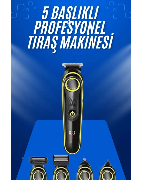 ® Tıraş Makinesi Şarjlı 5 Başlıklı Burun ve Kulak Temizleme