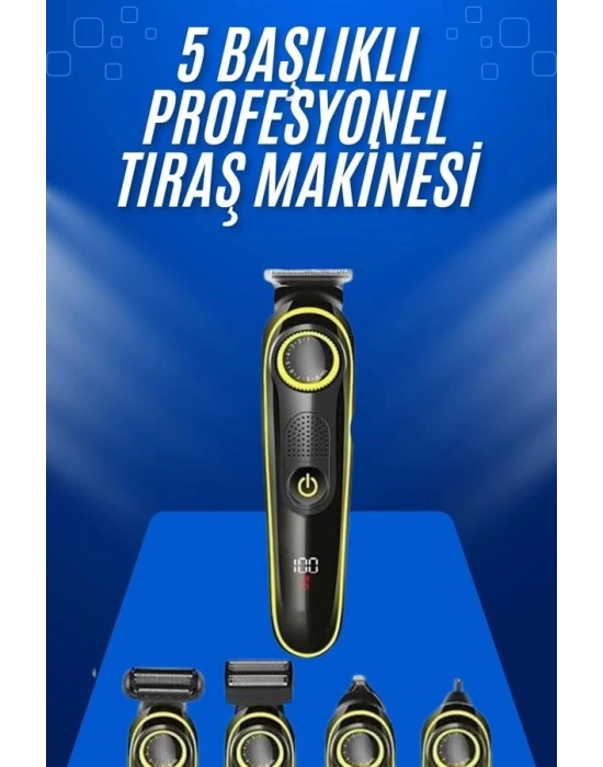 ® Tıraş Makinesi Şarjlı 5 Başlıklı Burun ve Kulak Temizleme