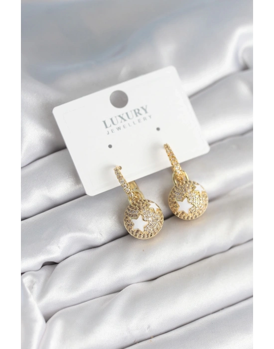 ® Top Yıldız Model Zirkon Taşlı Kadın Küpe