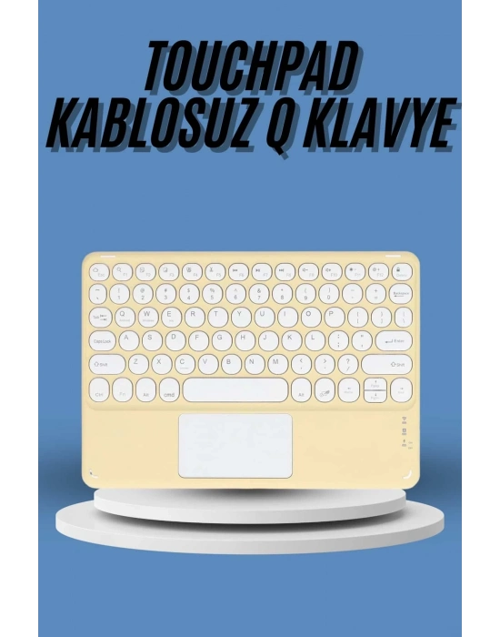 ® Touchpad Tüm Cihazlara Uyumlu Bluetooth Klavye Touchpad Slim Kablosuz Wifi Q Klavye