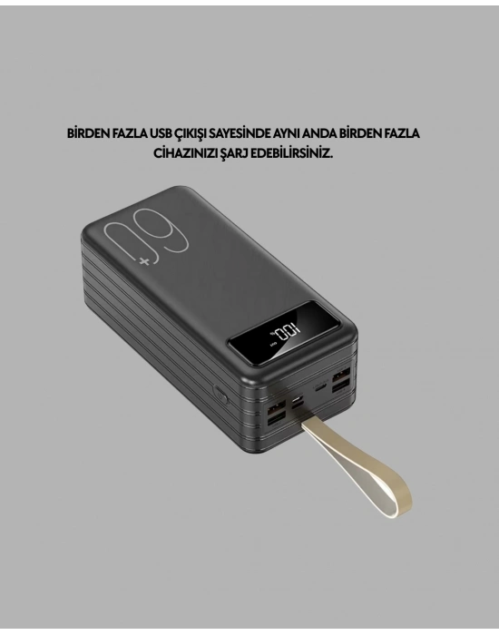 ® Tüm Cihazlara Uyumlu Çoklu Çıkışlı Powerbank