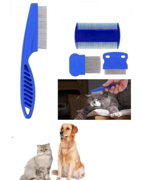 ® Tüy Fırçası Bit Tarağı Seti Evcil Hayvan Tüy Toplayıcı Bit Pire Önleyici Tarak
