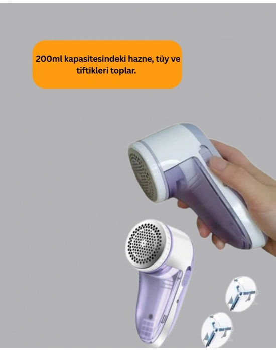 ® Tüy ve Tiftik Temizleyici – 3 Bıçaklı, 200ml Kapasiteli