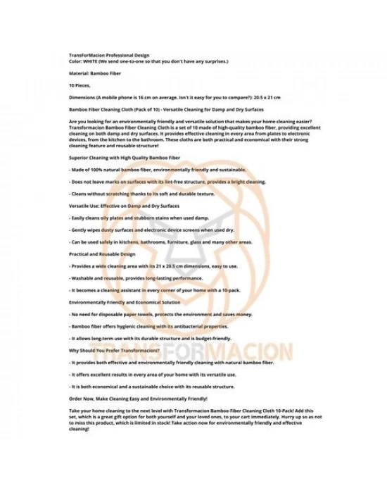 Tüysüz Temizlik Eldiveni Islak ve Kuru Temizlik Eldiveni Bambu Lifi 721474