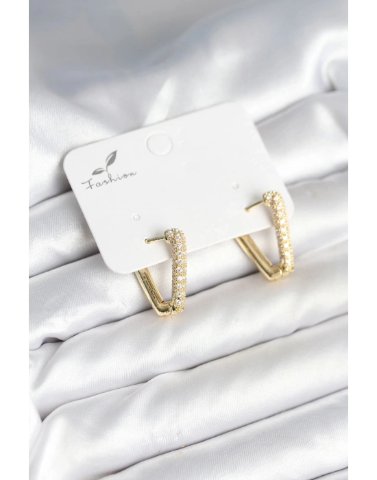 ® Üçgen Model Zirkon Taşlı Kadın Küpe