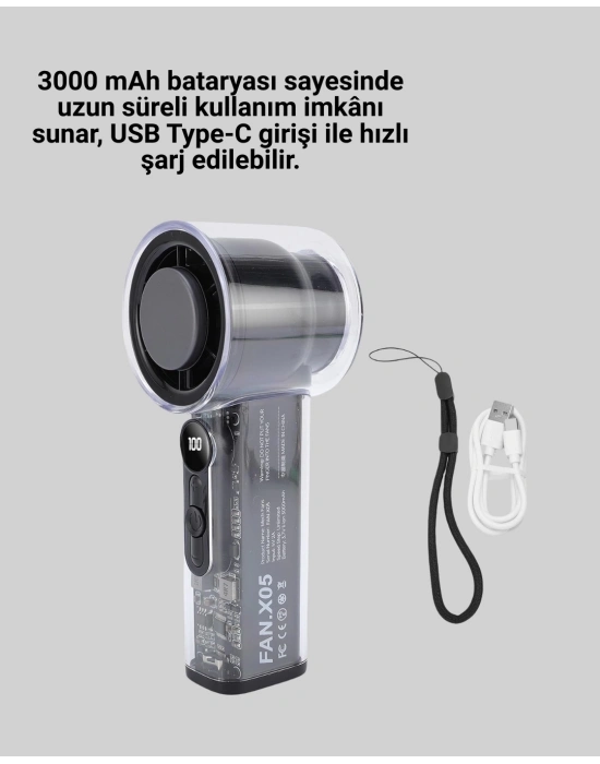 ® Ultra Sessiz USB Şarjlı Fan | Taşınabilir ve Hafif Tasarım