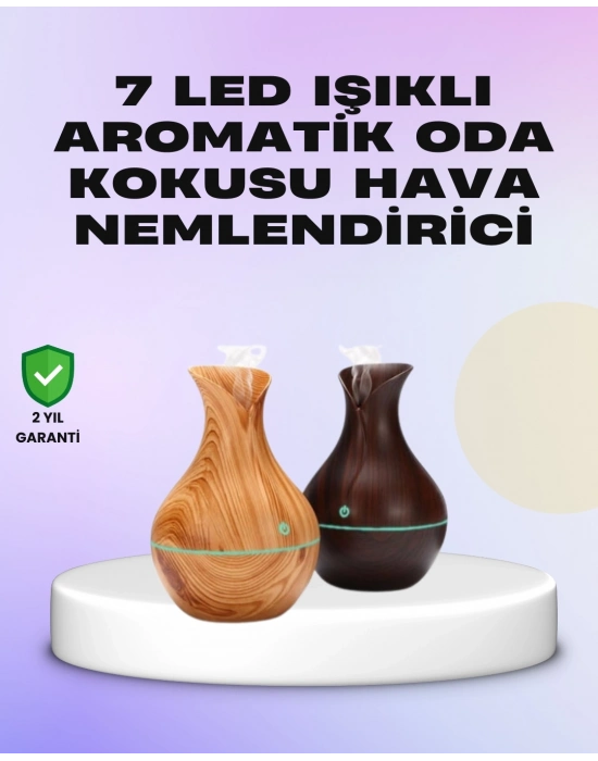 ® Ultrasonik Ahşap Desenli 130ml Aromaterapi Difüzör ve Hava Nemlendirici