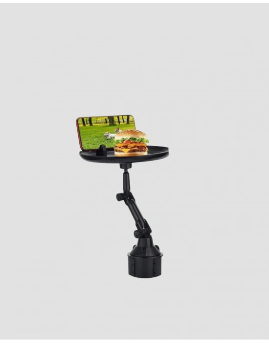 ® Universal Araç İçi Bardaklık Tepsisi 9 İnç Yemek Alanı ve Telefon Standlı