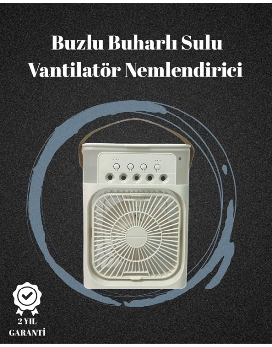 ® USB Bağlantılı 3ü 1 Arada Nemlendirici Mini Klima Fan | 7 Renk Işıklı