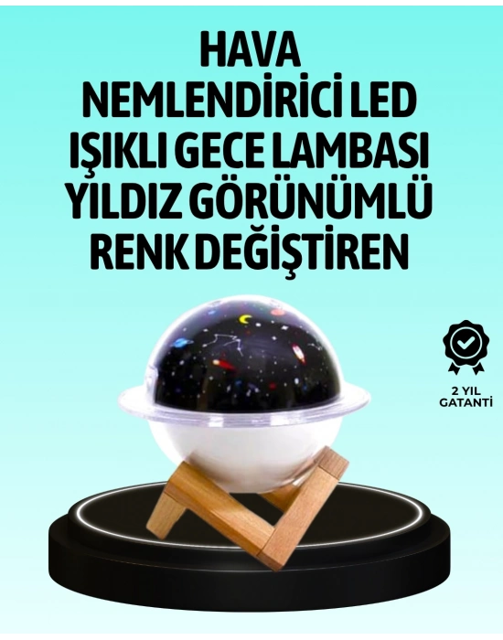 ® USB ile çalışan projektörlü aromaterapi nemlendirici masaüstü kullanım için uygun