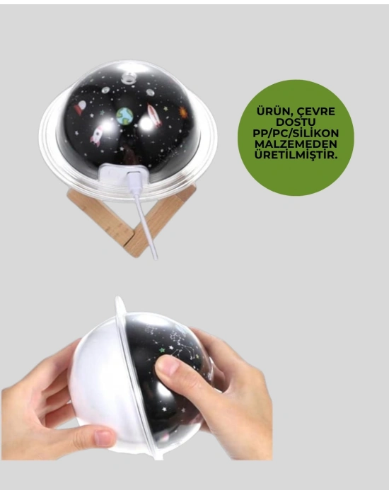 ® USB ile çalışan projektörlü aromaterapi nemlendirici masaüstü kullanım için uygun