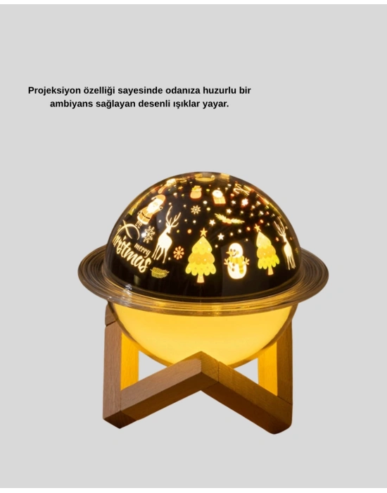 ® USB Mini Hava Nemlendirici ve Projeksiyon Lamba – Taşınabilir, Sessiz, Dekoratif Aromaterapi Cihazı