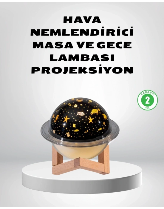 ® USB Projeksiyon Gece Lambası ve Hava Nemlendirici – Aromaterapi Destekli, Taşınabilir Mini