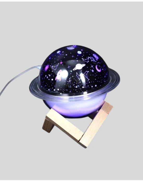 USB Projeksiyon Gece Lambası ve Hava Nemlendirici – Aromaterapi Destekli, Taşınabilir Mini