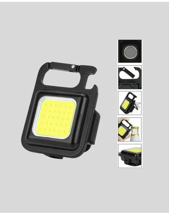 ® USB Şarjlı 800 Lümen LED Fener – Mini Boy, 3 Işık Modlu, Anahtarlık Tipi El Feneri