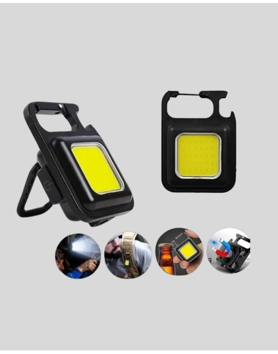 ® USB Şarjlı 800 Lümen LED Fener – Mini Boy, 3 Işık Modlu, Anahtarlık Tipi El Feneri