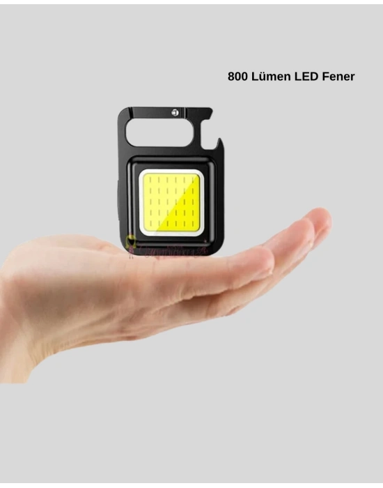 ® USB Şarjlı 800 Lümen LED Fener – Mini Boy, 3 Işık Modlu, Anahtarlık Tipi El Feneri