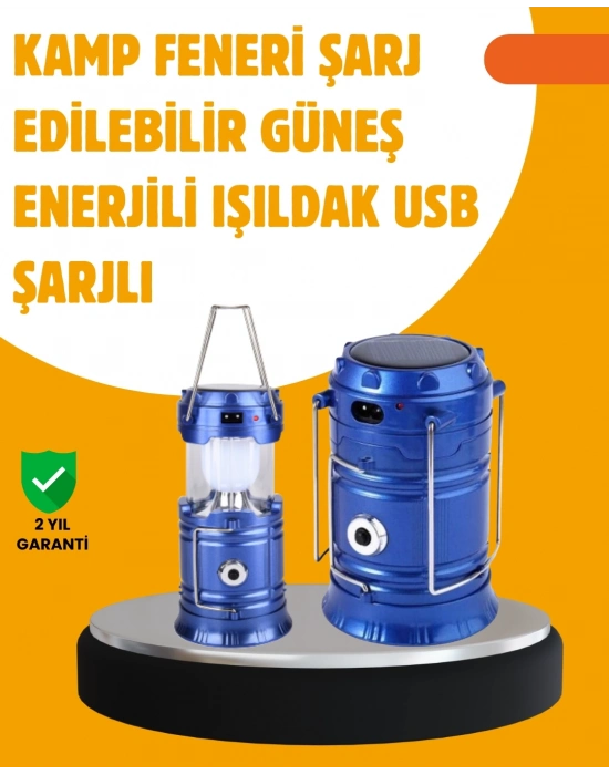 ® USB Şarjlı Çok Fonksiyonlu Kamp Feneri – Taşınabilir ve Dayanıklı