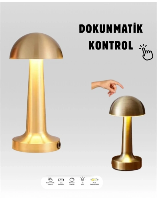 ® USB Şarjlı Dokunmatik LED Masa Lambası – 3 Renk Modu & Dimmer