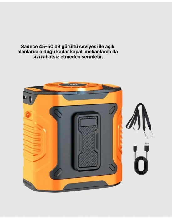 ® USB Şarjlı Güçlü Hız Ayarlı El ve Bel Fanı