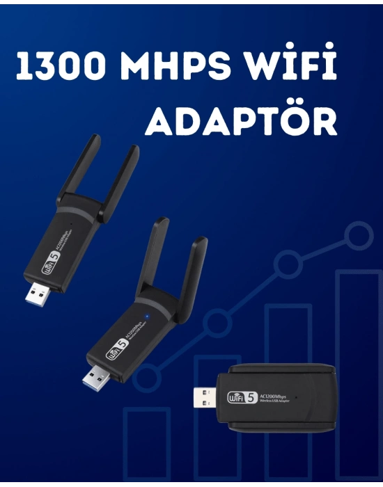 ® USB WiFi Adaptör – 1200 Mbps Hız