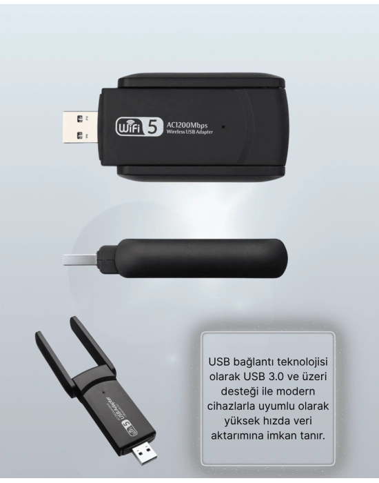 ® USB WiFi Adaptör – 1200 Mbps Hız