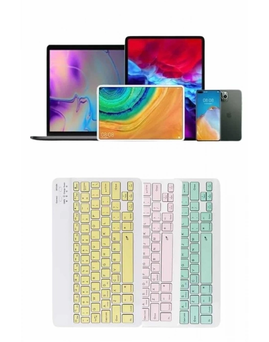 ® Uyumlu Kablosuz Bluetooth Şarj Edilebilir Mini Q Klavye