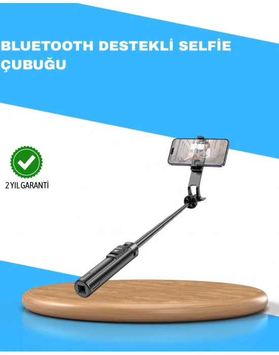 ® Uzaktan Kumandalı Bluetooth Selfie Çubuğu– Işıklı, 130 cm Ayarlanabilir
