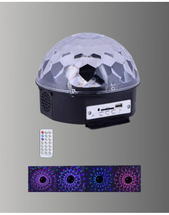 ® Uzaktan Kumandalı RGB LED Disko Topu Bluetooth Hoparlörlü