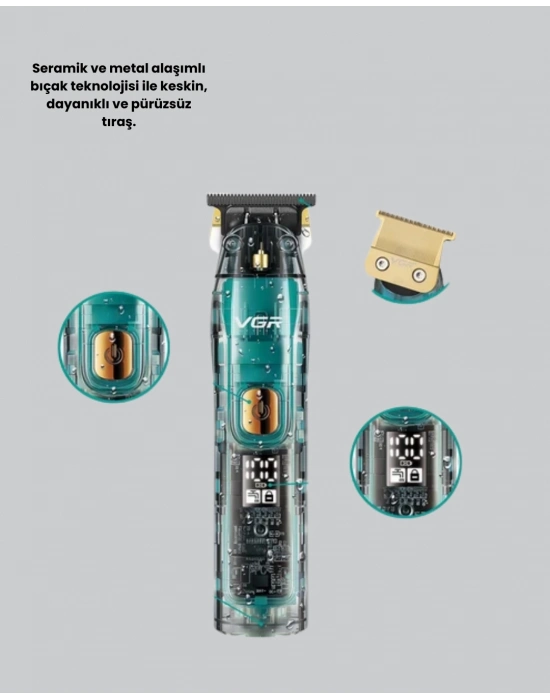 ® VGR V-695 Profesyonel Tıraş Makinesi Seramik Bıçaklı Turbo Güçlü Motor