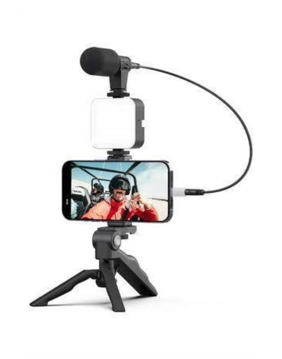 ® Video Making Kit Telefon Tutucu Vlog Video Mini Led Işıklı