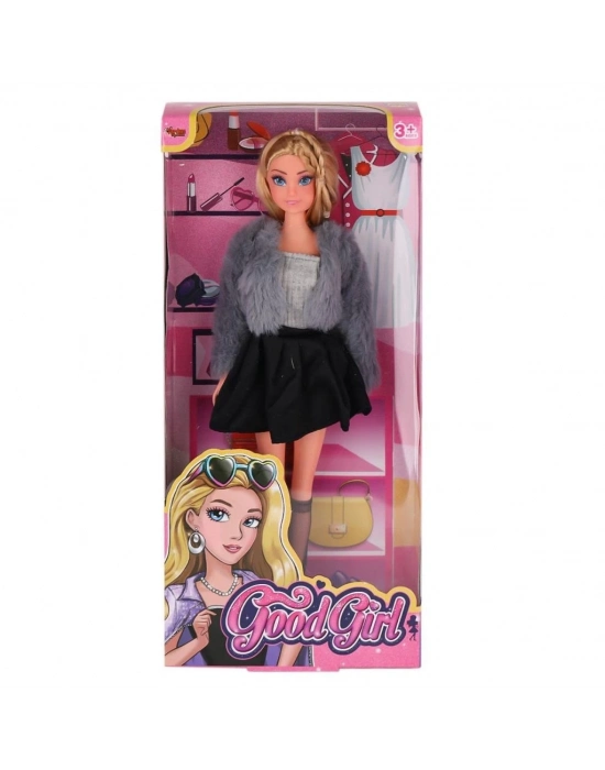 ® WG-115519-20 Kürk Ceketli Elbiseli Bebek 29 cm  -Vardem Oyuncak