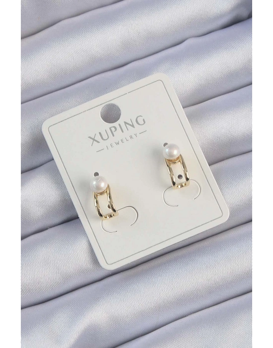 ® Xuping Gold Renk İnci Taşlı Halka Küpe
