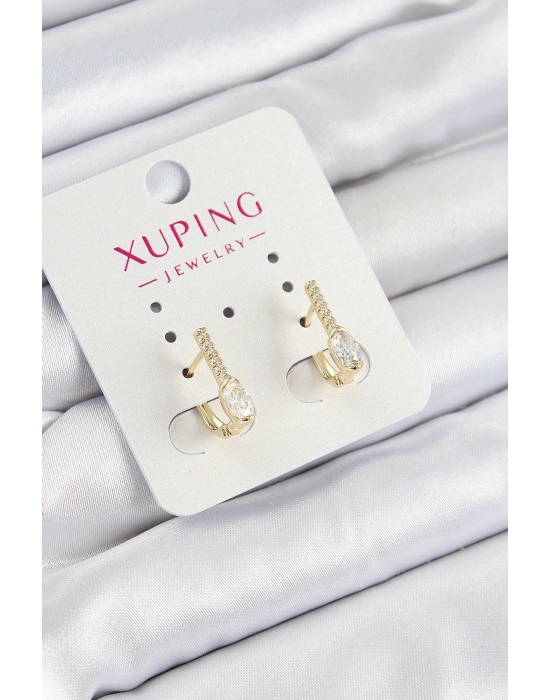 ® Xuping Zirkon Taşlı I Model Gold Renk Kadın Küpe