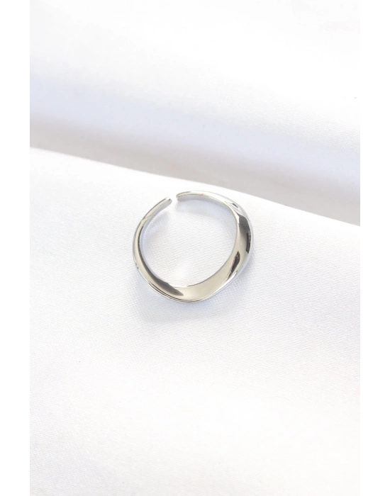 ® Yassı Silver Renk Ayarlanabilir Yüzük