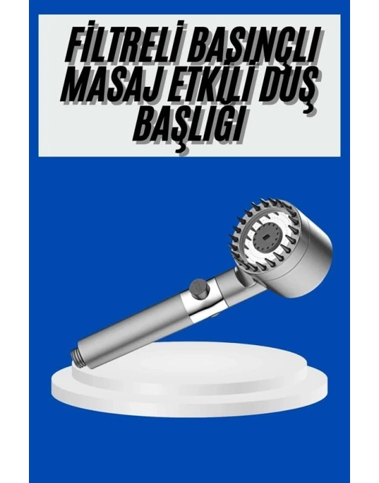 ® Yeni Nesil Duş Başlığı Paslanmaz Çelik Masaj Etkili Ergonomik Tasarım Su Basınçlı