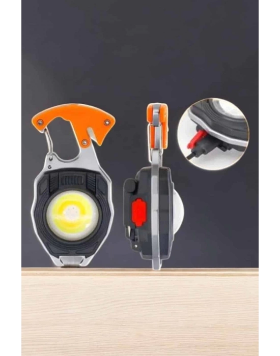 ® yeni nesil Kamp Feneri Çok Fonksiyonlu Fener Anahtarlık Usb Çakmaklı Cam Kırıcı Kemer Kesici Açacak
