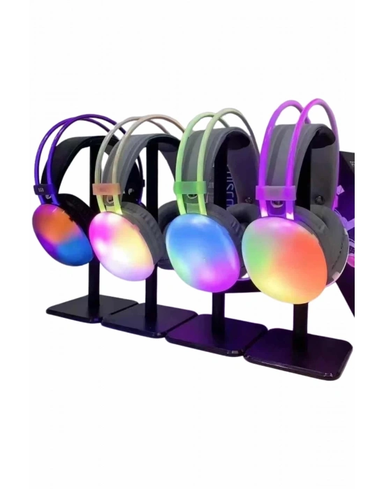 ® Yeni Nesil Kulak Üstü Kablosuz Uzun Ömürlü RGB Işıklı Bluetooth Kulaklık