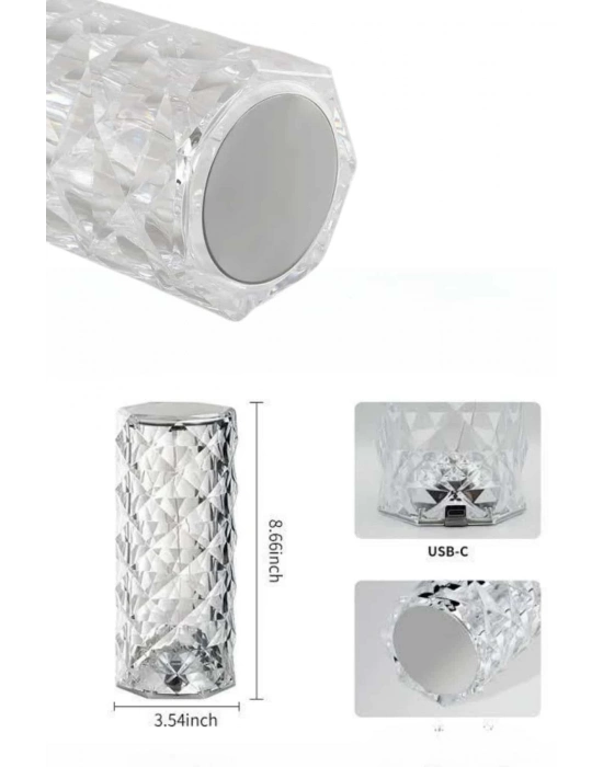 ® Yeni Nesil Modern Kristal Masa ve Gece Lambası Dokunmatik Renk Değiştirebilen