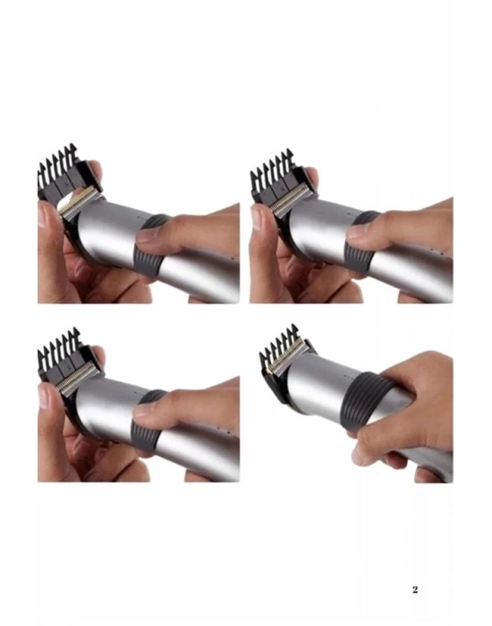 ® Yeni Nesil Profesyonel Şarjlı Saç Sakal Tıraş Makinesi Ayarlanabilir 4 Taraklı